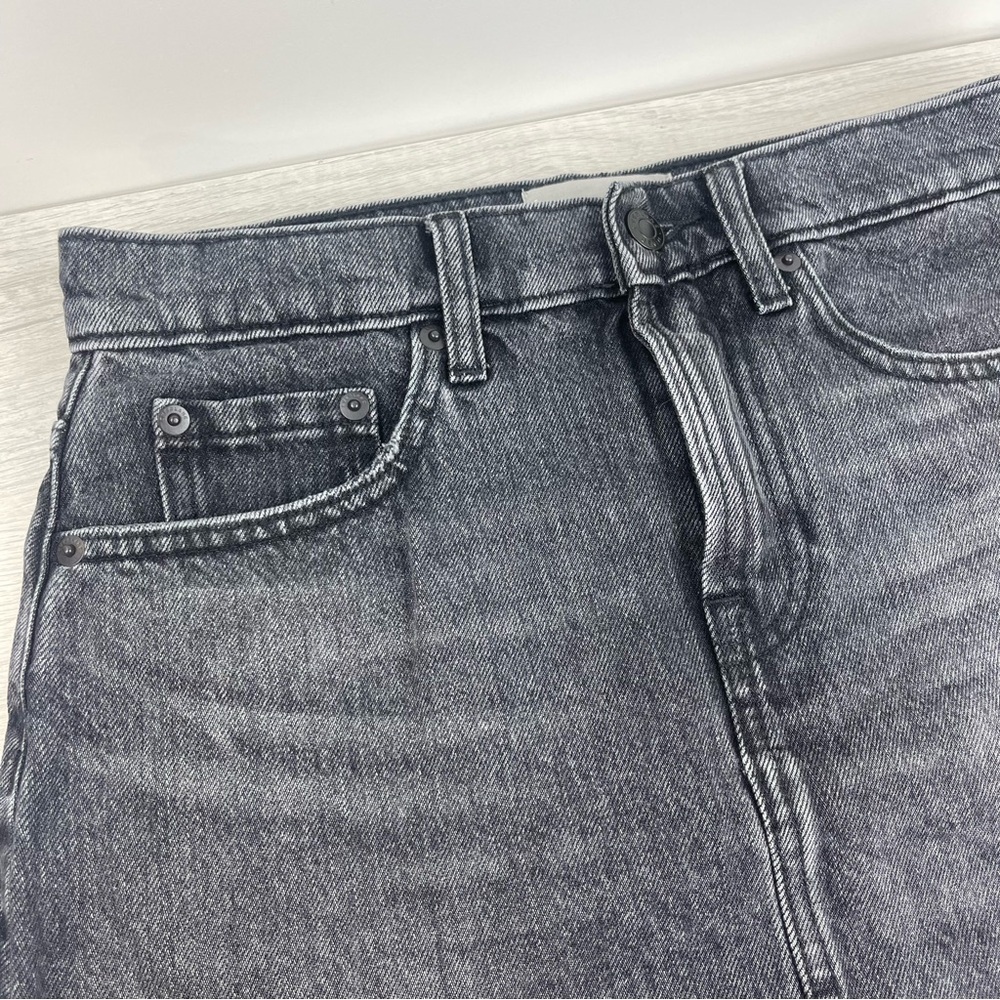 Everlane Washed Black Denim Skirt with Distressed Hem, 27 - Picture 2 of 11
